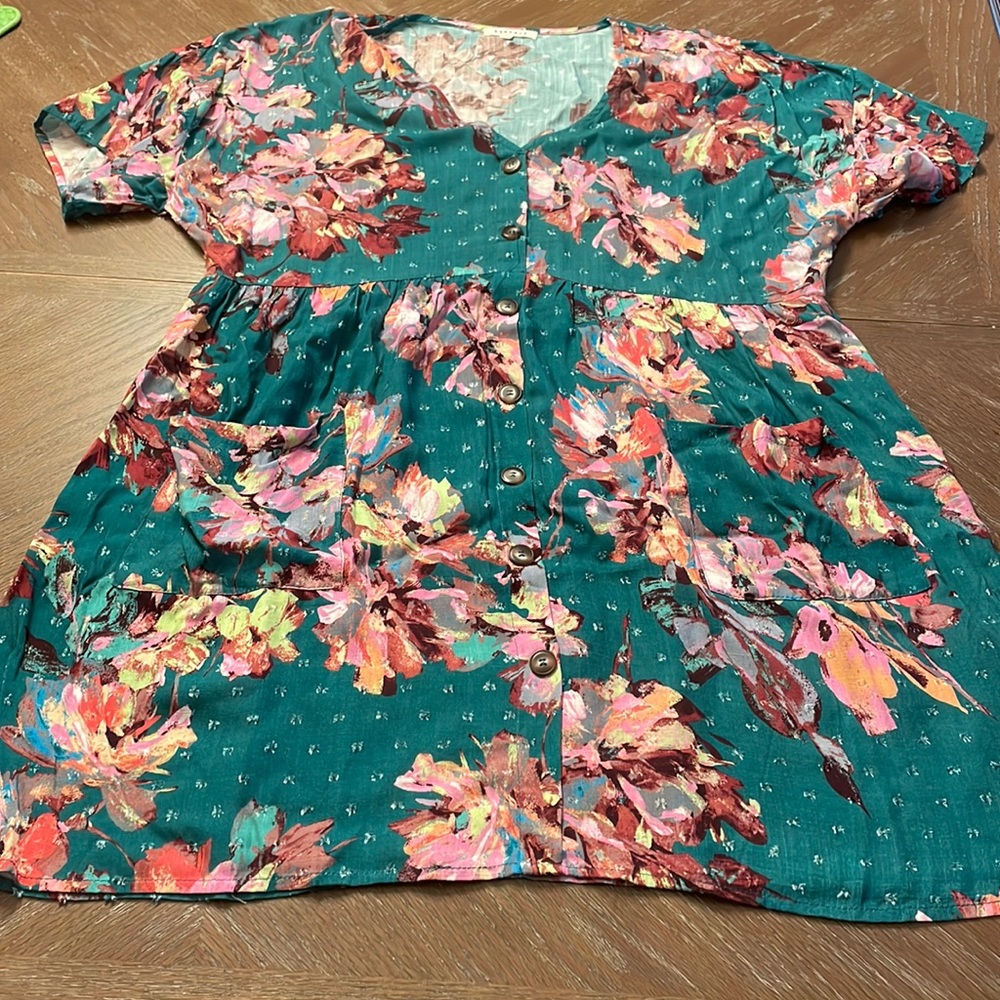 Teal boho dress